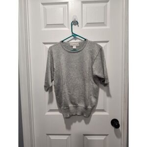 EVAN PICONE Womens Silver Metallic‎ Knitted Pullover Sweater Large Crewneck